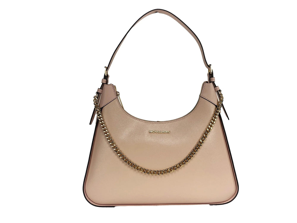 Michael Kors Wilma Large Smooth Leather Chain Shoulder Bag Purse Powder Blush - Shoulder Bags