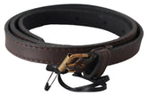MILA SCHÖN Brown Genuine Leather Skinny Fashion Dark - 75 cm / 29,5 Inches - Belts