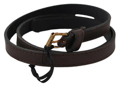 MILA SCHÖN Brown Genuine Leather Skinny Fashion Dark - 75 cm / 29,5 Inches - Belts