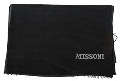 Missoni Black 100% Wool Unisex Neck Wrap Scarf - Scarves & Shawls