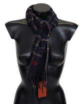 Missoni Black Checkered Unisex Neck Wrap Fringes Scarf - Scarves & Shawls