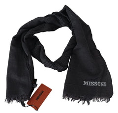 Missoni Black Wool Knit Unisex Neck Wrap Scarf - Scarves & Shawls