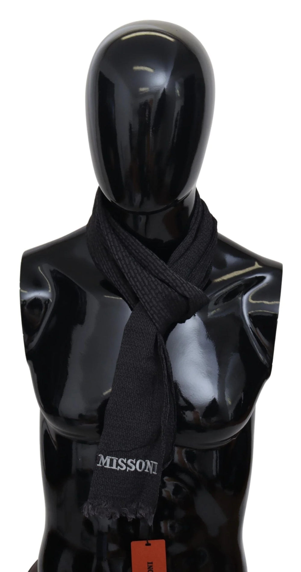 Missoni Black Wool Knit Unisex Neck Wrap Scarf - Scarves & Shawls