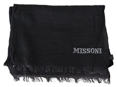 Missoni Black Wool Knit Unisex Neck Wrap Scarf - Scarves & Shawls