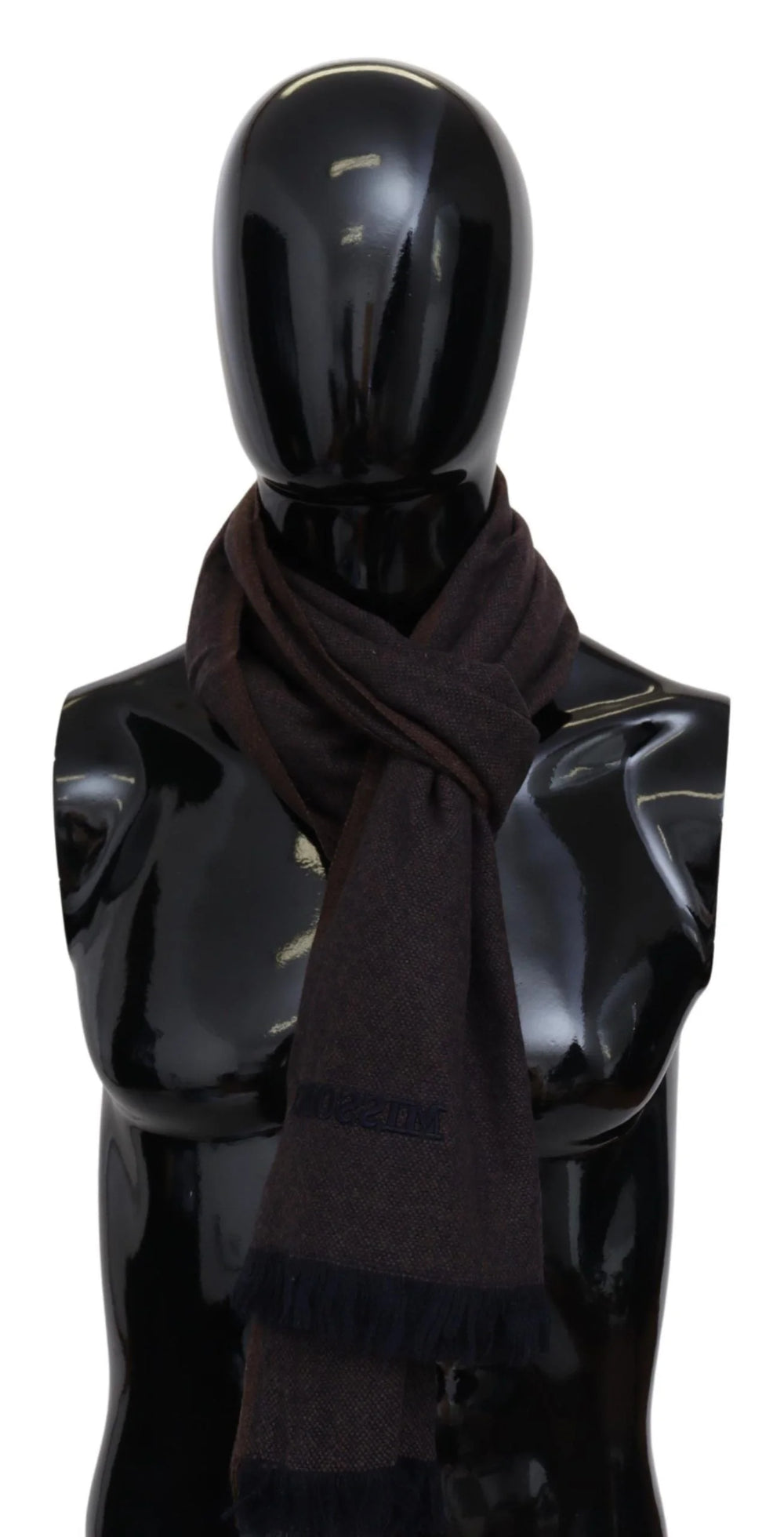 Missoni Brown 100% Cashmere Unisex Neck Wrap Fringes Scarf - Scarves & Shawls
