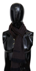 Missoni Brown 100% Cashmere Unisex Neck Wrap Fringes Scarf - Scarves & Shawls