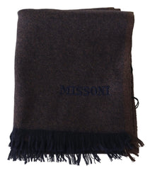 Missoni Brown 100% Cashmere Unisex Neck Wrap Fringes Scarf - Scarves & Shawls