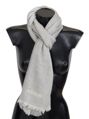 Missoni Gray Wool Knit Unisex Neck Wrap Scarf - Scarves & Shawls