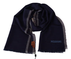 Missoni Multicolor Striped Wool Unisex Wrap Fringes Scarf - Scarves & Shawls