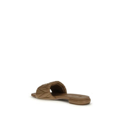 Miu Miu Beige Calf Leather Bos Taurus Flat Sandals - EU38/US8