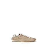 Miu Miu Beige Calf Leather Bos Taurus Low Top Sneakers