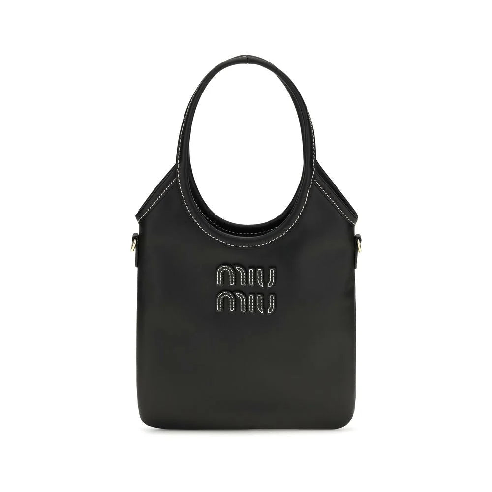 Miu Miu Black Calf Leather Bos Taurus Handbag