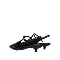Miu Miu Black Calfskin Mid Heel Pumps