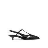 Miu Miu Black Calfskin Mid Heel Pumps