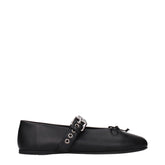 Miu Miu Black Leather Ballet Flats - EU38/US8