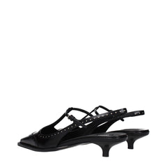 Miu Miu Black Leather Mid Heel Pumps - EU41/US11