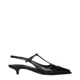 Miu Miu Black Leather Mid Heel Pumps - EU41/US11