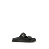 Miu Miu Black Napa Leather / Calf Bos Taurus Slippers - EU37.5/US7.5