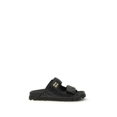 Miu Miu Black Napa Leather / Calf Bos Taurus Slippers - EU37.5/US7.5