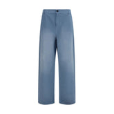 Miu Miu Blue Cotton Casual Pants - IT40 | M