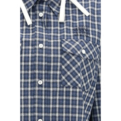 Miu Miu Blue Cotton Pattern Shirt - IT38 | S
