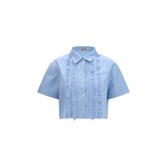 Miu Miu Blue Cotton Shortsleeve Shirt - IT42 | L