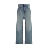 Miu Miu Blue Cotton Straight-Leg Jeans - 27
