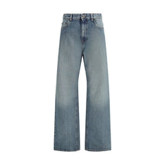 Miu Miu Blue Cotton Straight-Leg Jeans - 27
