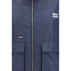 Miu Miu Modrá Polyesterová Bunda do Dlouhé - IT38 | S