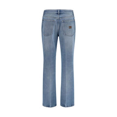 Miu Miu Blue Polyester Relaxed Fit Jeans - 28