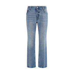 Miu Miu Blue Polyester Relaxed Fit Jeans - 28