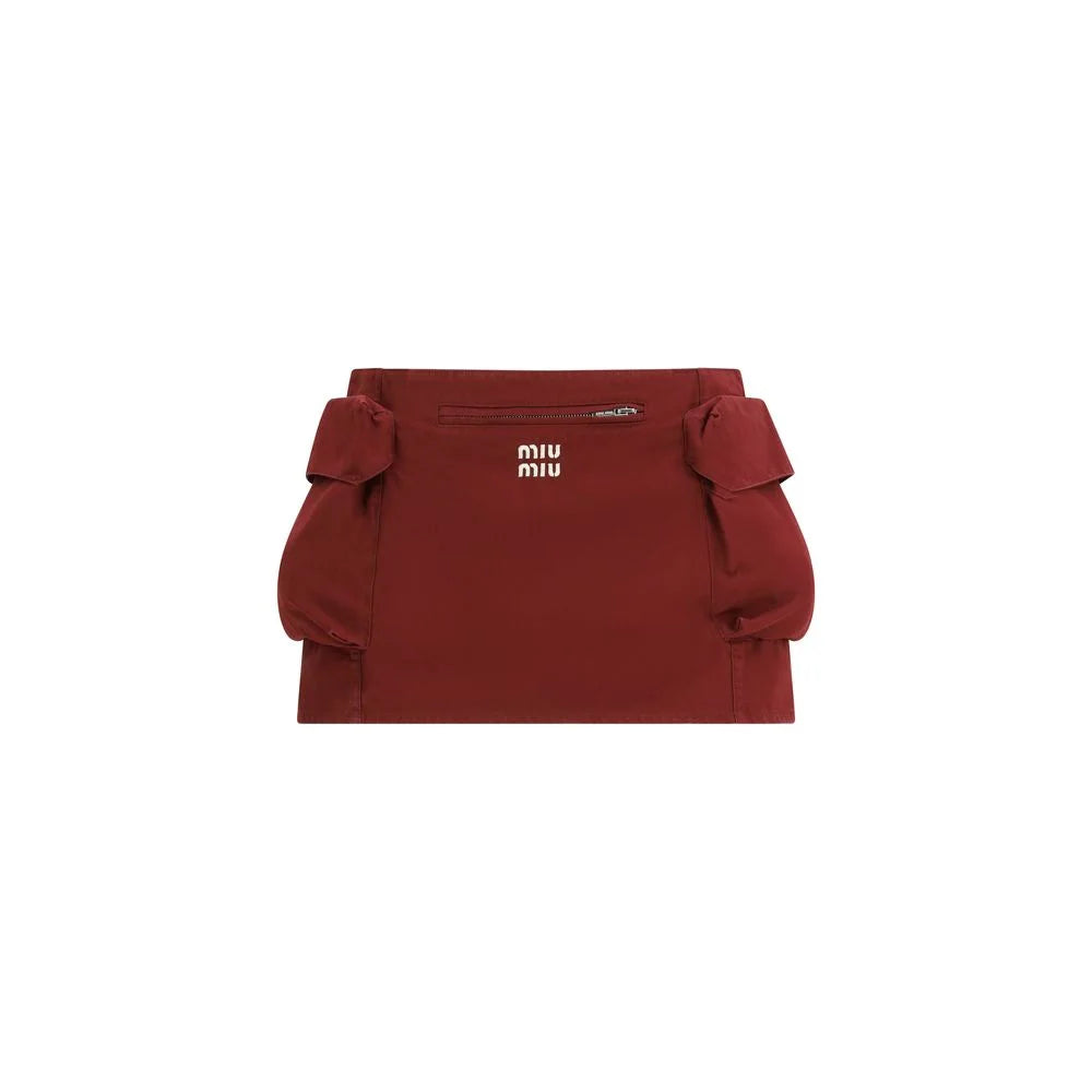 Miu Miu viininpunainen cotton minihame - IT40 | M
