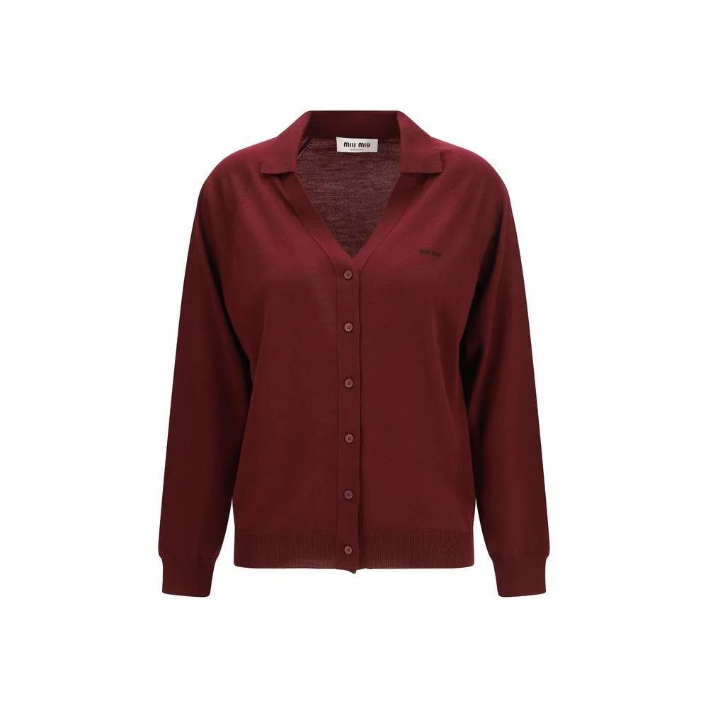 Miu Miu Bordeaux Wool Oves Aries Cardigan - IT38 | S