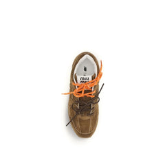 Miu Miu Brown Calf Leather Bos Taurus Athletic Sneakers - EU36/US6