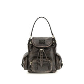 Miu Miu Brown Calf Leather Bos Taurus Backpack
