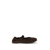 Miu Miu Brown Calf Leather Bos Taurus Ballet Flats - EU37/US7