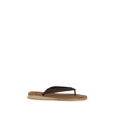 Miu Miu Brown Calf Leather Bos Taurus Flip-Flop Sandals - EU39/US9