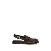 Miu Miu Brown Calf Leather Bos Taurus Slip-On Loafers