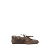 Miu Miu Brown Calf Leather Bos Taurus Slip-On Loafers - EU36/US6