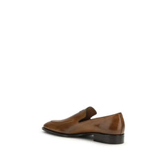 Miu Miu Brown Calf Leather Bos Taurus Slip-On Loafers - EU37/US7