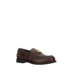 Miu Miu Brown Calf Leather Bos Taurus Slip-On Loafers - EU41/US11