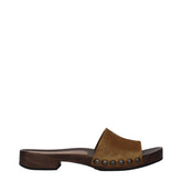 Miu Miu Brown Leather Slippers