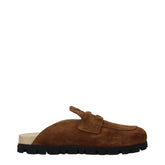 Miu Miu Brown Leather Slippers - EU35.5/US5.5