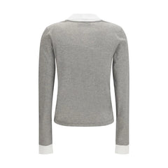 Miu Miu Gra Cotton Langærmet T-Shirt - M