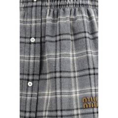 Miu Miu Gray Cotton Mini Skirt - IT38 | S