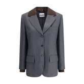 Miu Miu Gray Fleece Wool Blazer - IT38 | S