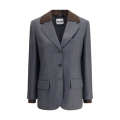 Miu Miu Gray Fleece Wool Blazer - IT38 | S