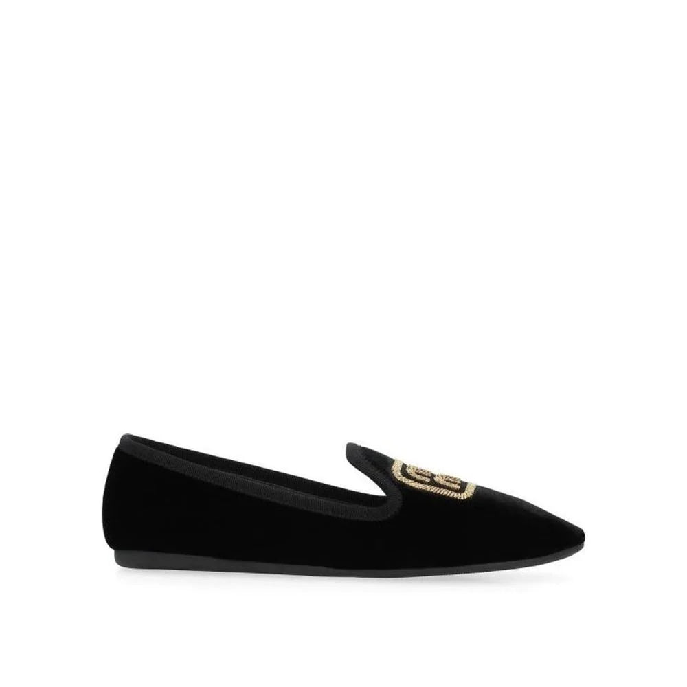 Miu Miu Logo Velvet Flats - EU35/US5