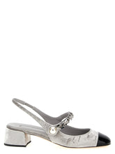 Miu Miu Silver Calfskin Mid Heel Pumps - EU37.5/US7.5