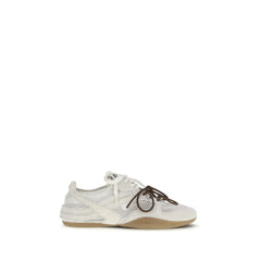 Miu Miu White Calf Leather Bos Taurus Athletic Sneakers - EU38.5/US8.5
